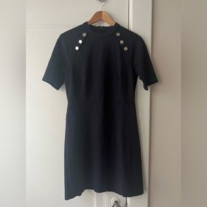 Ann Taylor navy ponte work dress